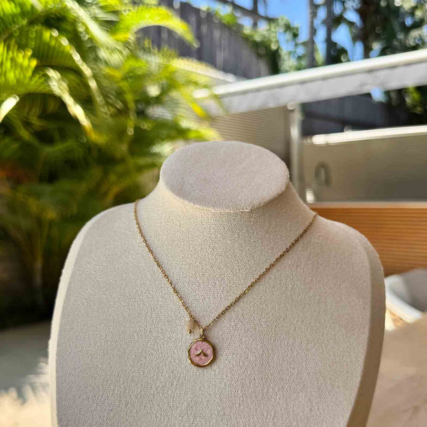 Aqua and pink necklace