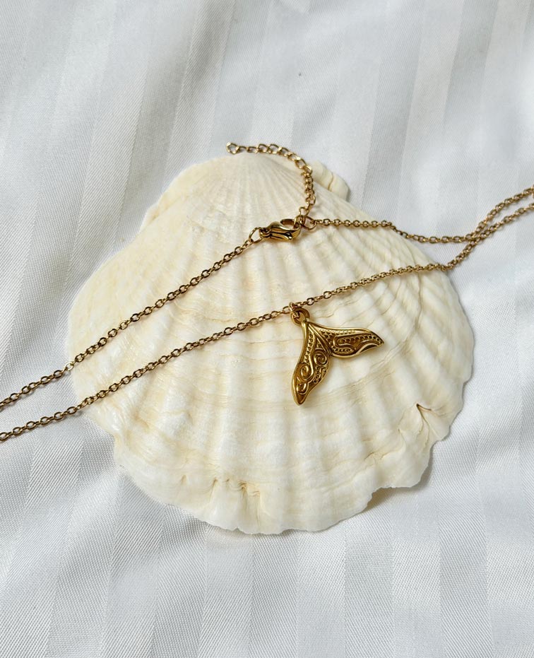 Stylized fin necklace (gold/silver)