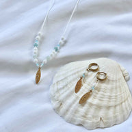 Gold/Silver Surfer-Style Necklace and Earring Set