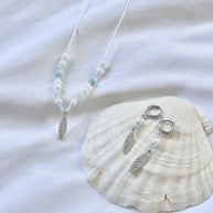 Gold/Silver Surfer-Style Necklace and Earring Set