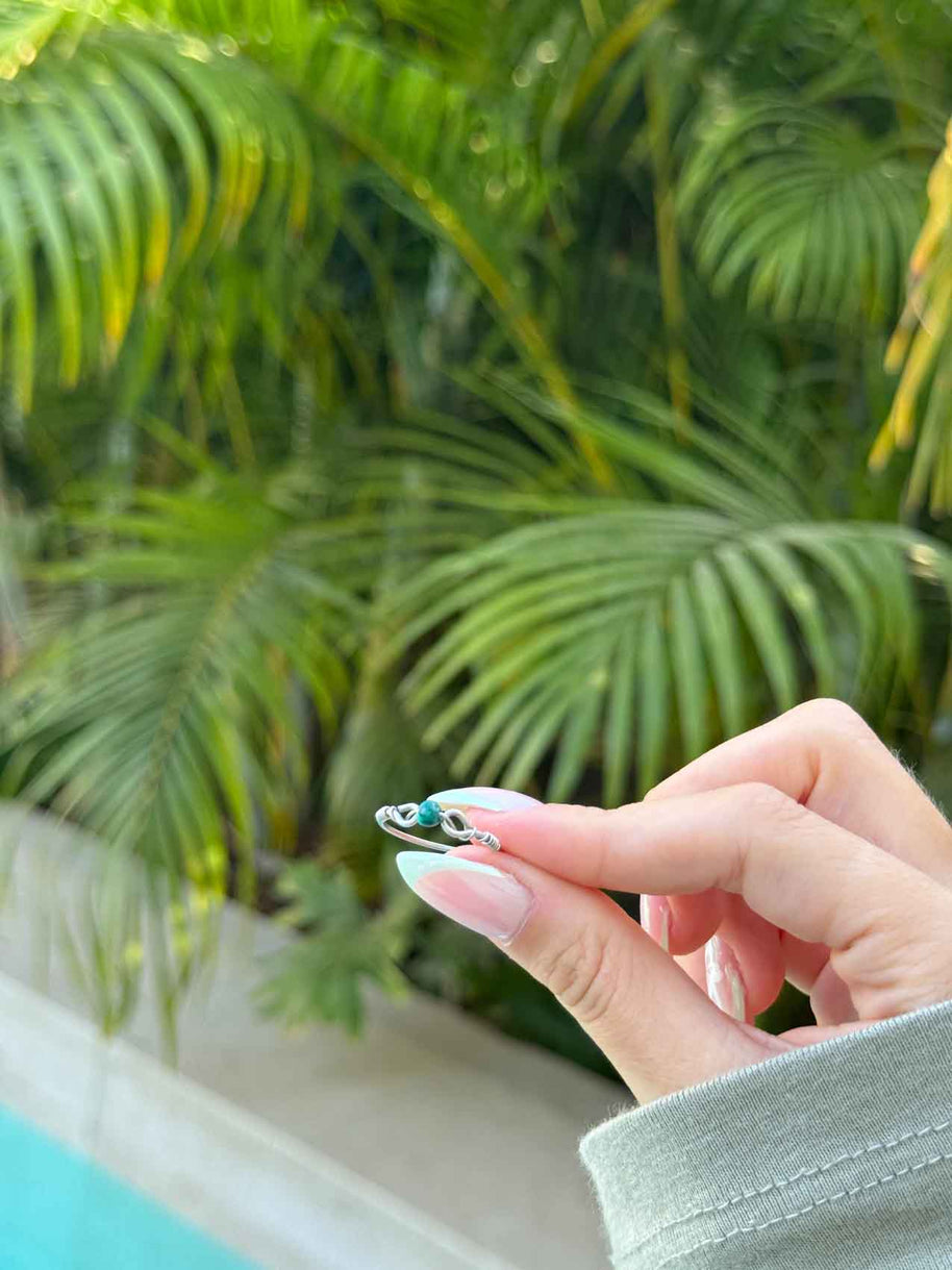 טבעת אבן ירוקה כסף