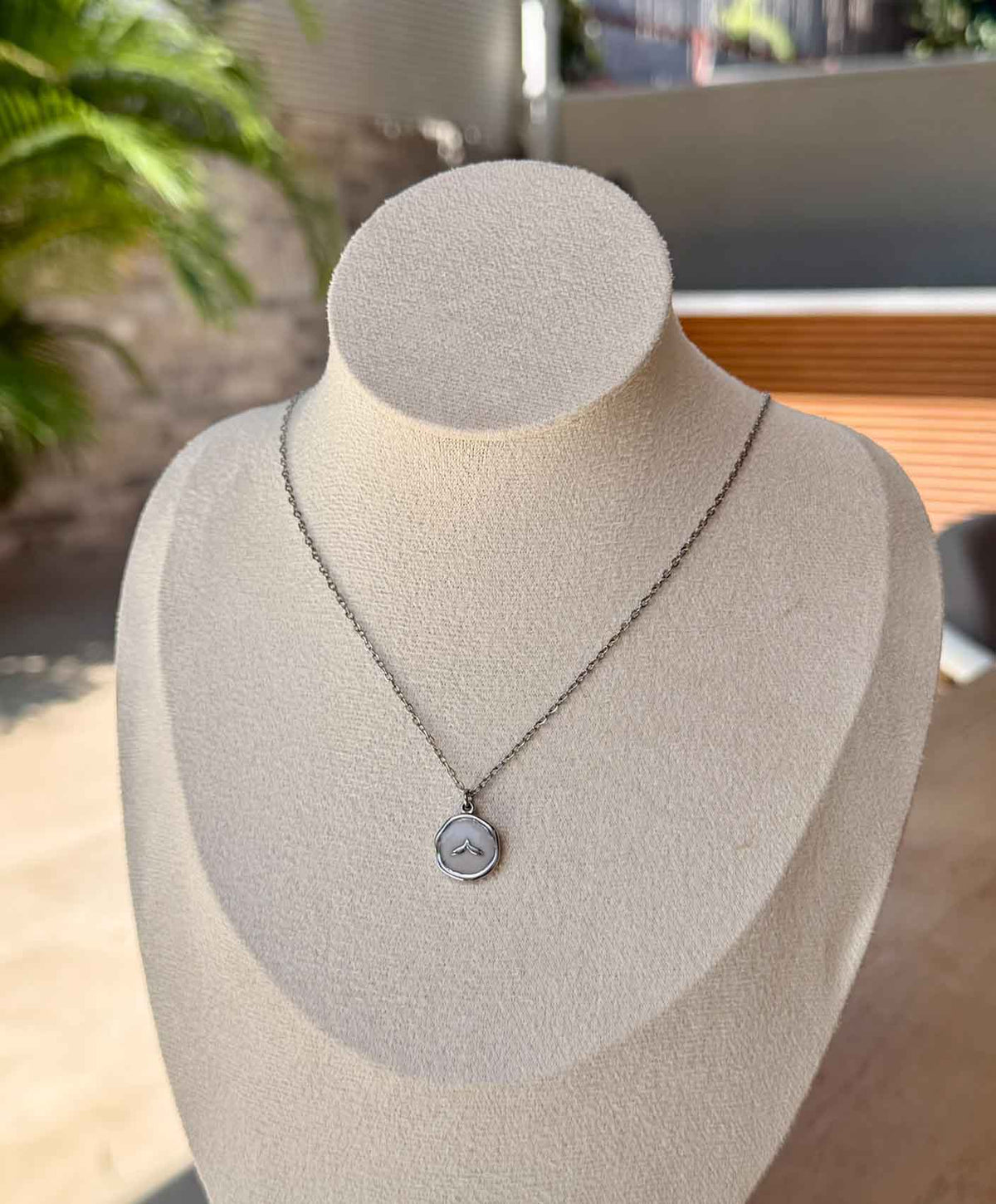 Aqua and milky pink necklace