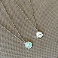 Aqua and milky pink necklace