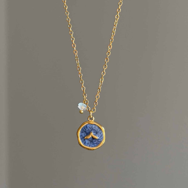 Navy blue aqua necklace